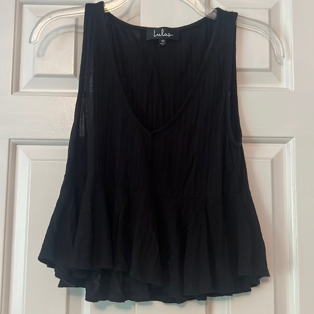 Black top with flowy bottom